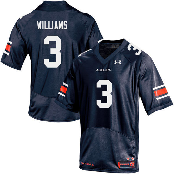 Men's Auburn Tigers #3 D.J. Williams Navy 2019 College Stitched Football Jersey